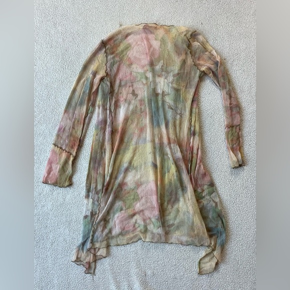 VINTAGE Y2K ORIGAMI PASTEL CARDIGAN LAYERING TOP WATERCOLOR SIZE MEDIUM WOMENS - Picture 2 of 7